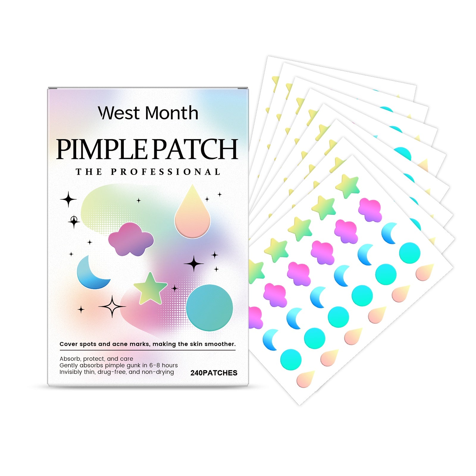 ✨ Colorful Pimple Patches – Invisible Acne Stickers (240 Patches)🇧🇷