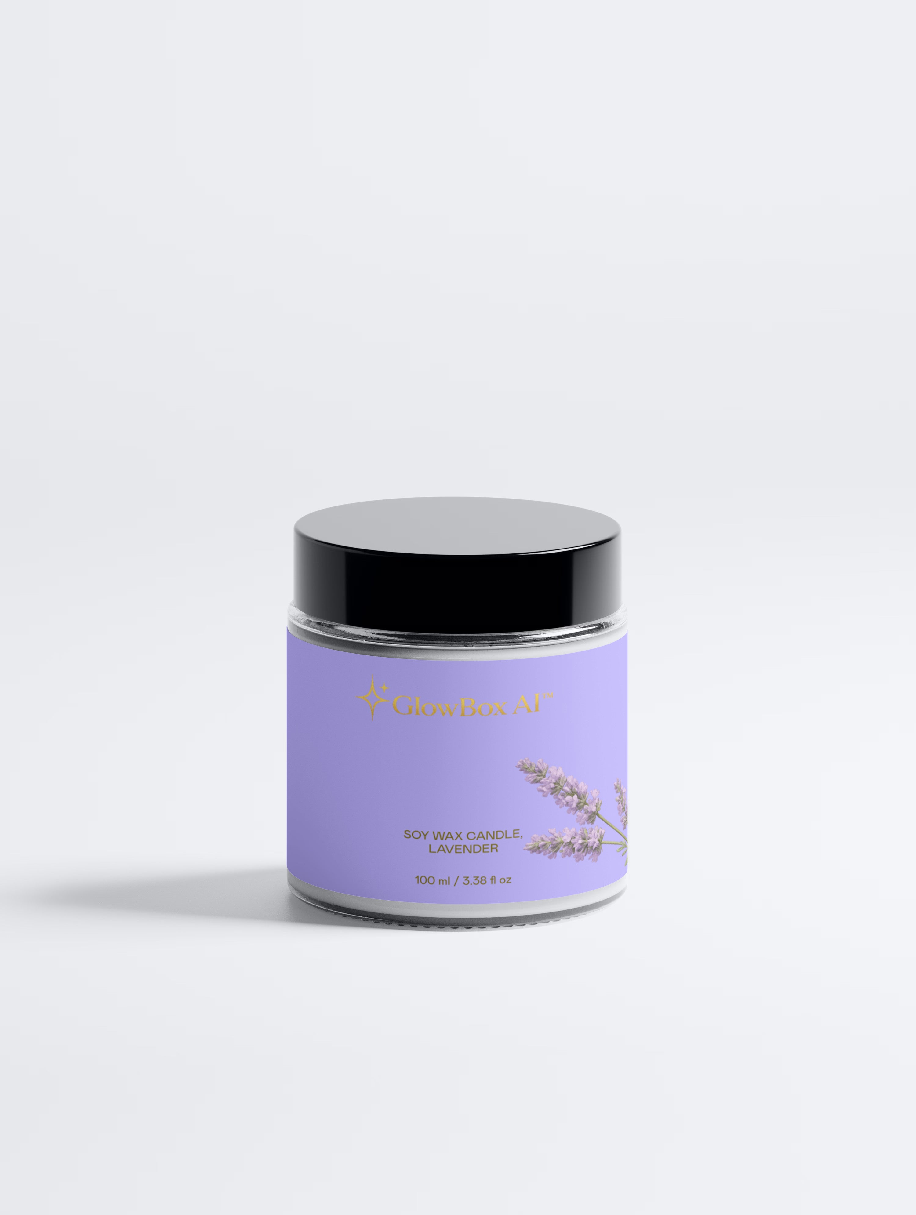 GlowBox AI™ Lavender Soy Wax Candle