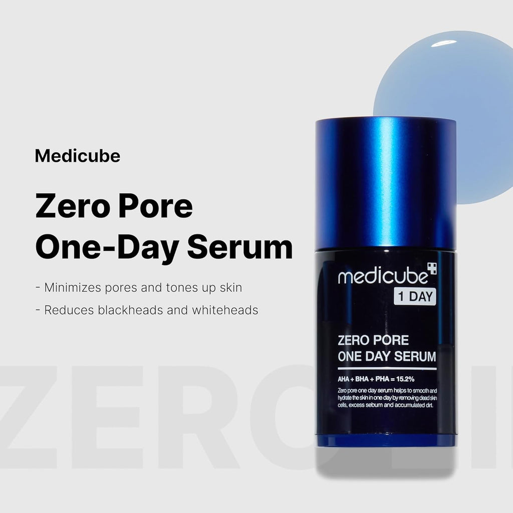 medicube Medicube Zero Pore One-day Serum 1.01 fl.oz - Overnight Resurfacing Serum with Pore Tightening Complex - 15.2% AHA+BHA+PHA & 2% Niacinamide - 10.8% reduction in pore appearance after one