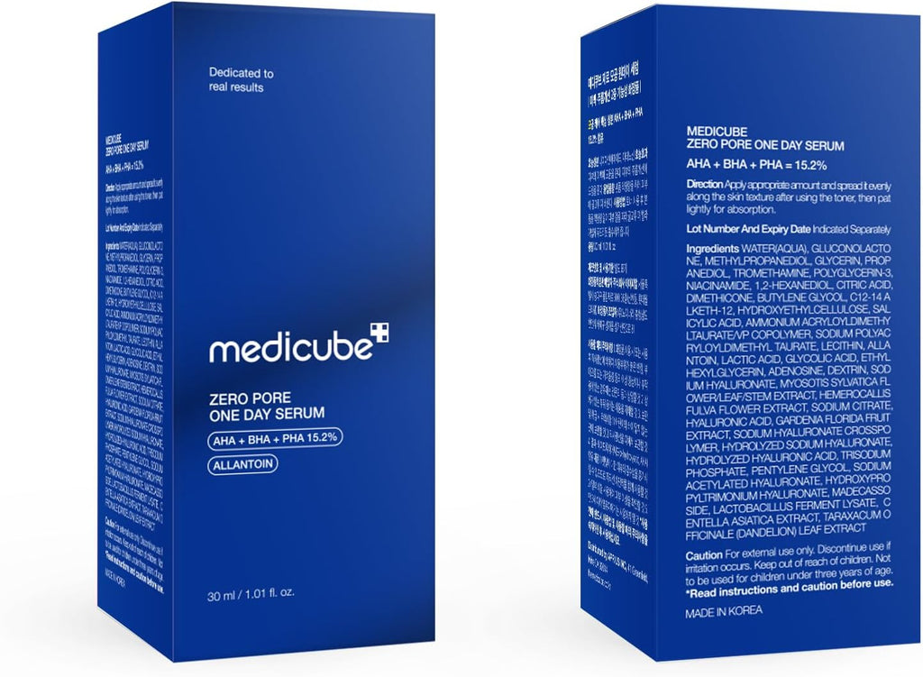 medicube Medicube Zero Pore One-day Serum 1.01 fl.oz - Overnight Resurfacing Serum with Pore Tightening Complex - 15.2% AHA+BHA+PHA & 2% Niacinamide - 10.8% reduction in pore appearance after one