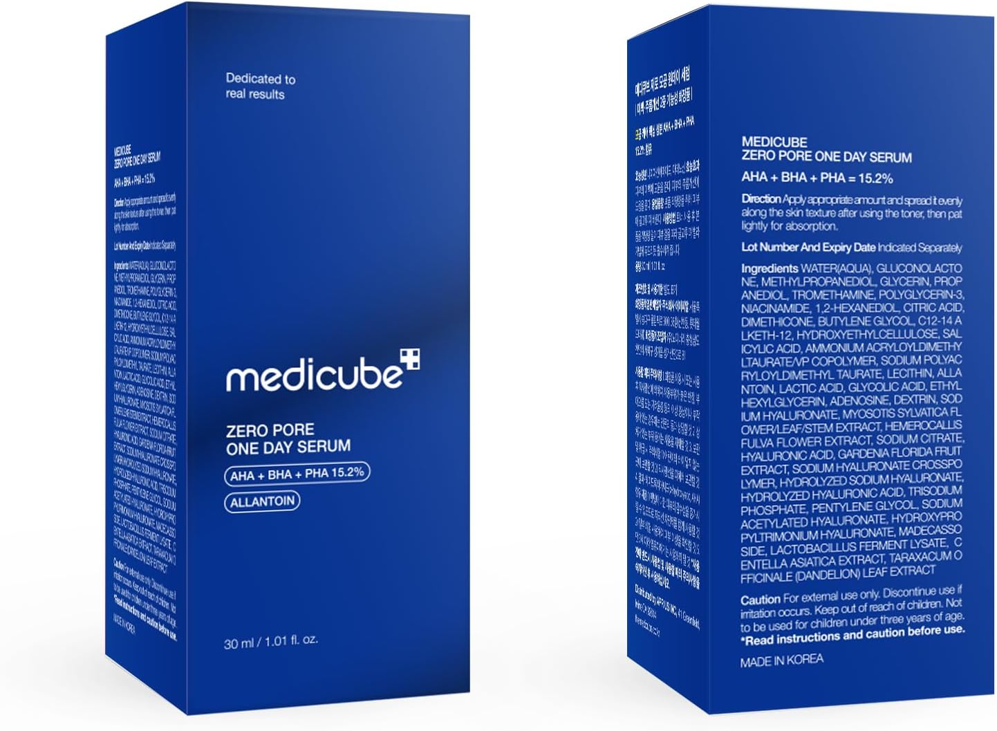 medicube Medicube Zero Pore One-day Serum 1.01 fl.oz - Overnight Resurfacing Serum with Pore Tightening Complex - 15.2% AHA+BHA+PHA & 2% Niacinamide - 10.8% reduction in pore appearance after one