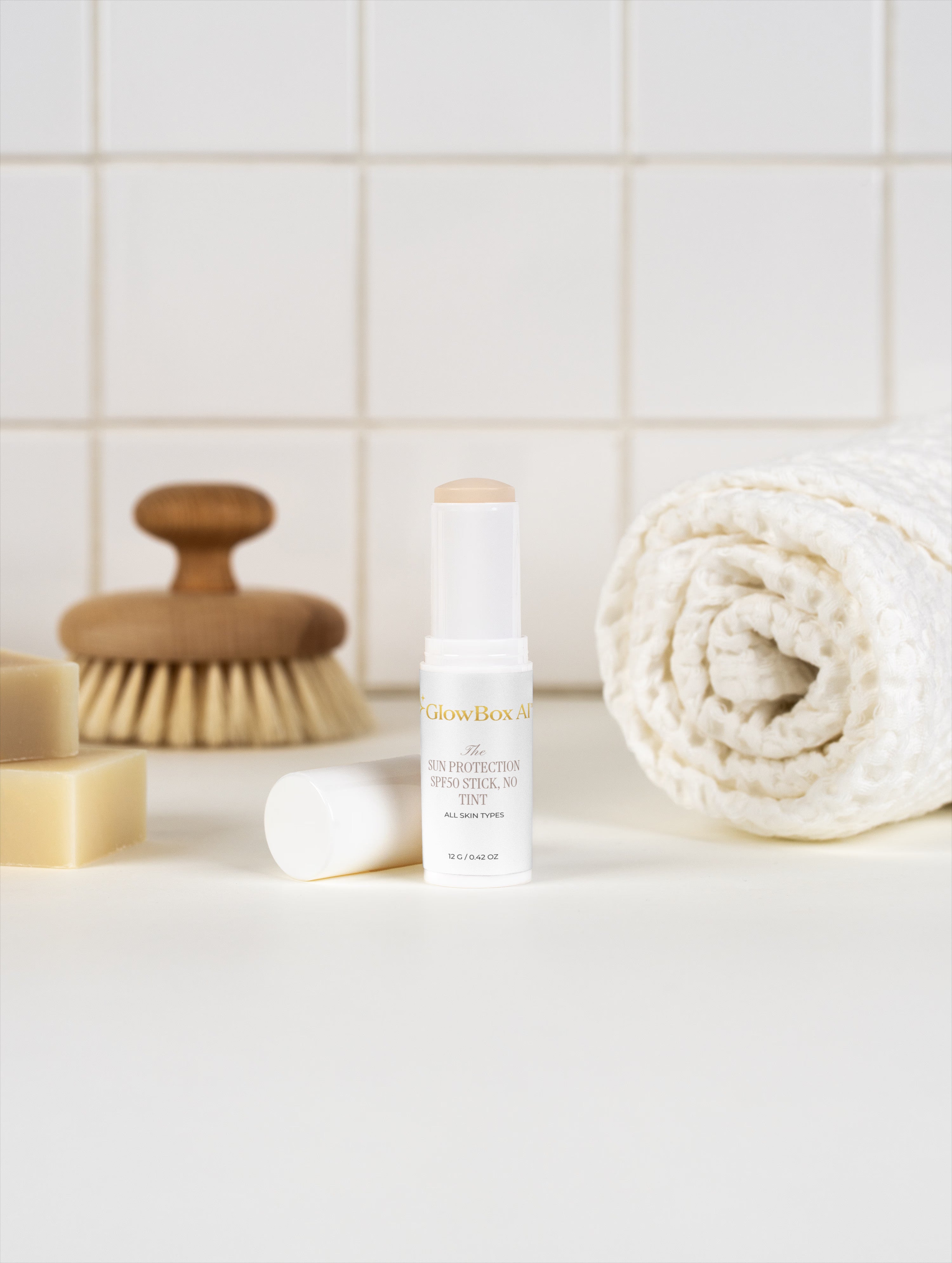 GlowBox AI™ Sun Protection SPF50 Stick – No Tint