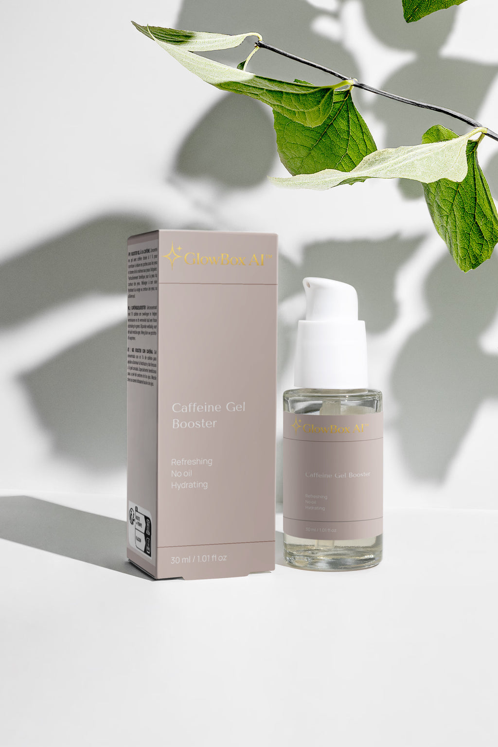 GlowBox AI™ Caffeine Gel Booster – 1% Caffeine for Puffiness & Tired Eyes