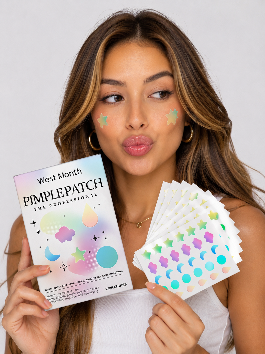 ✨ Colorful Pimple Patches – Invisible Acne Stickers (240 Patches)🇧🇷