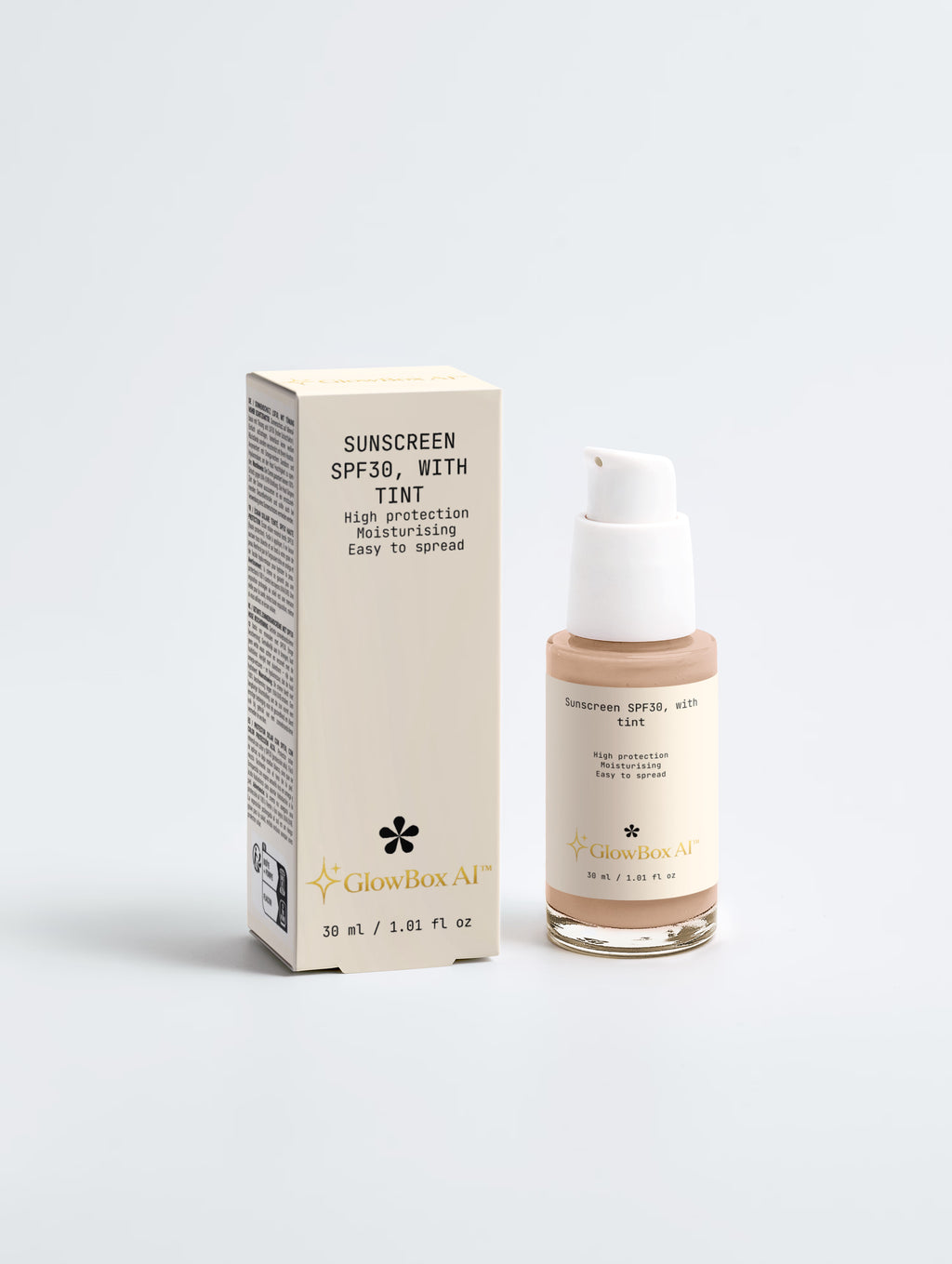GlowBox AI™ Tinted Sunscreen SPF30 – Natural Tint & Broad-Spectrum UV Protection