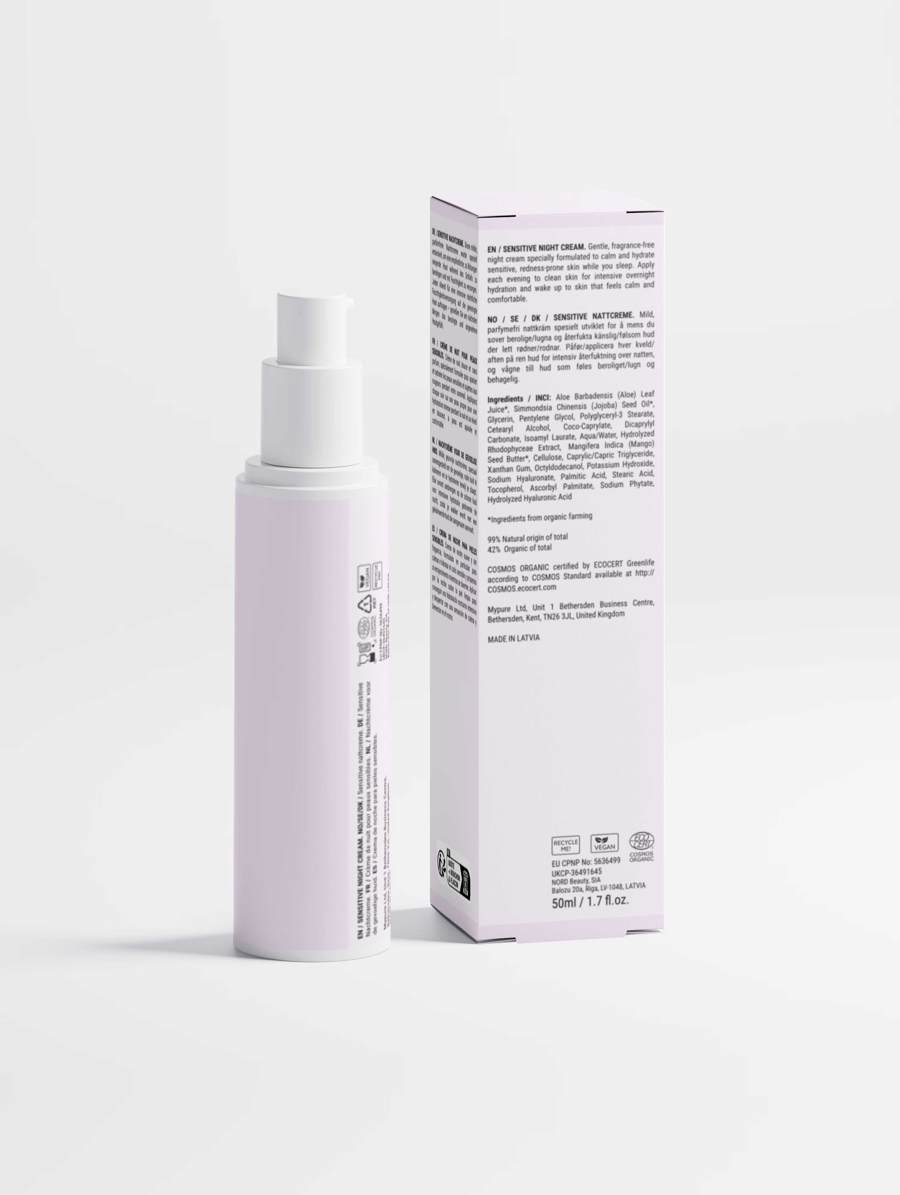 GlowBox AI™ Sensitive Skin Overnight Cream, Fragrance-Free.