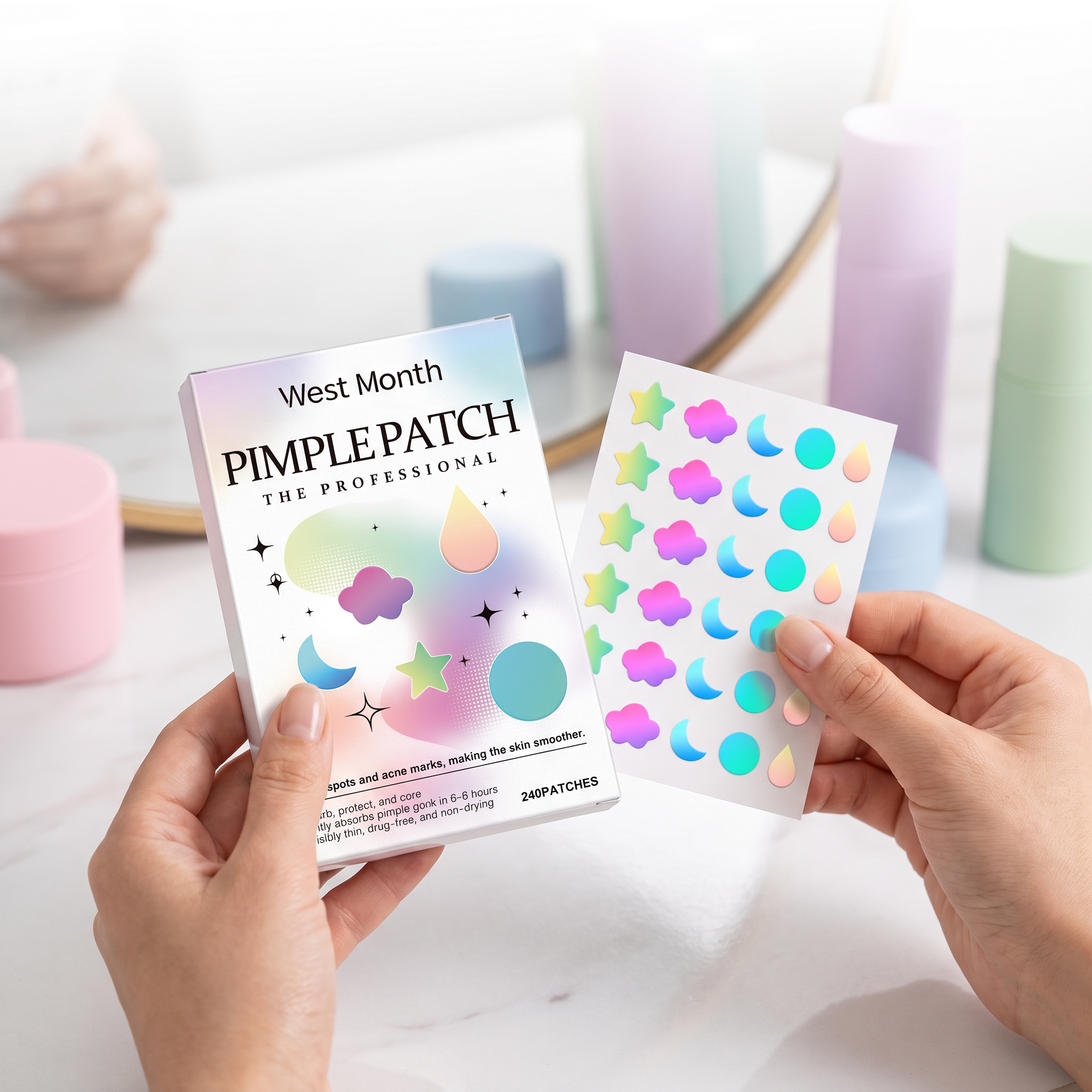 ✨ Colorful Pimple Patches – Invisible Acne Stickers (240 Patches)🇧🇷