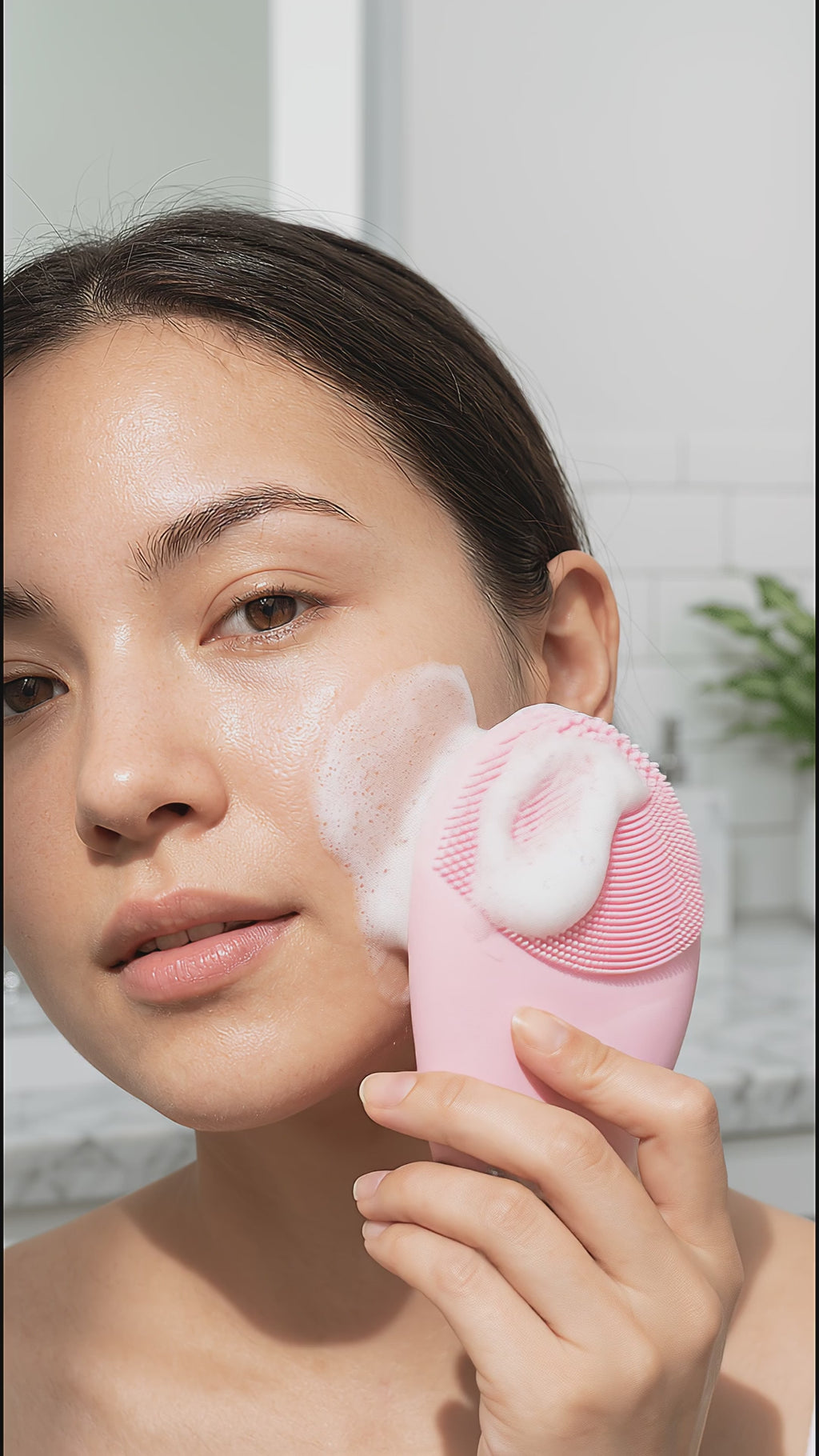 Electric Silicone Facial Cleansing Brush – Deep Clean & Gentle Massage